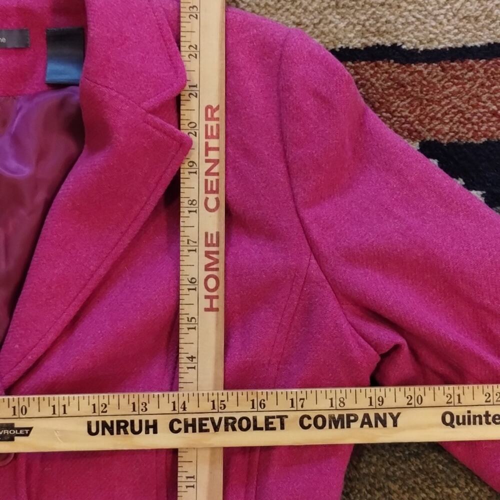 Vintage 1990s Liz Claiborne Raspberry Pink Tweed Soft Wool Fitted Blazer 10 - Picture 8 of 14